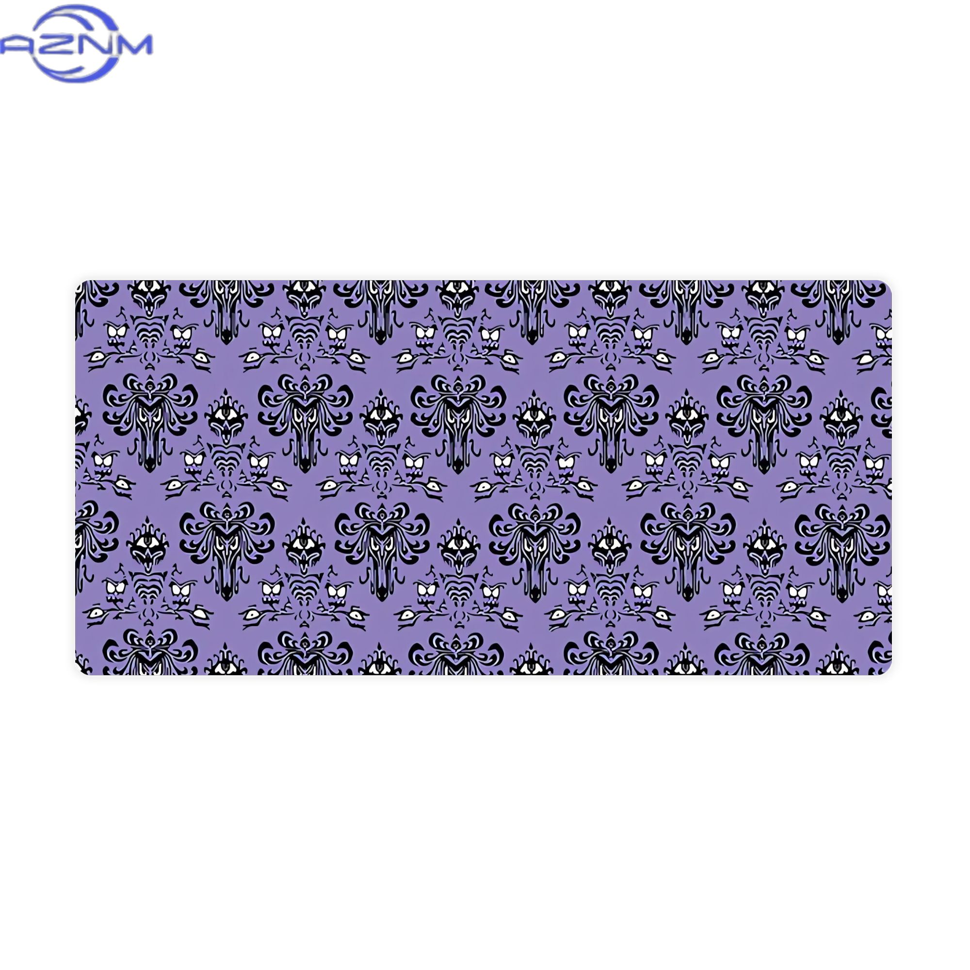 Desk Corner Mat - Haunted Mansion Wallpaper Purple Desk Mats