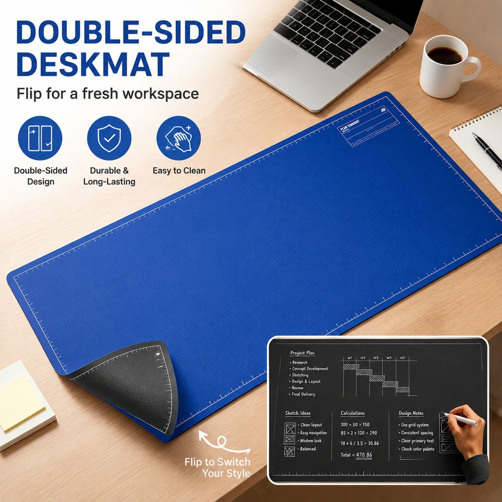 Desk Corner Mat - Double-Sided Double-Sided Desk Mat Portable Reusable