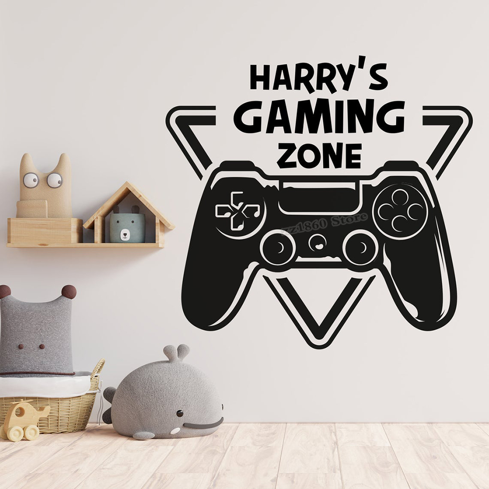 Gaming Accessories Wall - Custom Name Gaming Zone Wall Decal