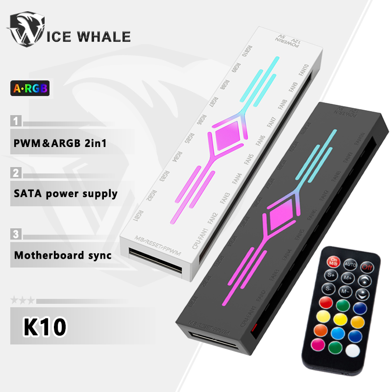 ICE Whale K10 1 to 10 PWM&ARGB - Fan Hub Rgb Controller review and price