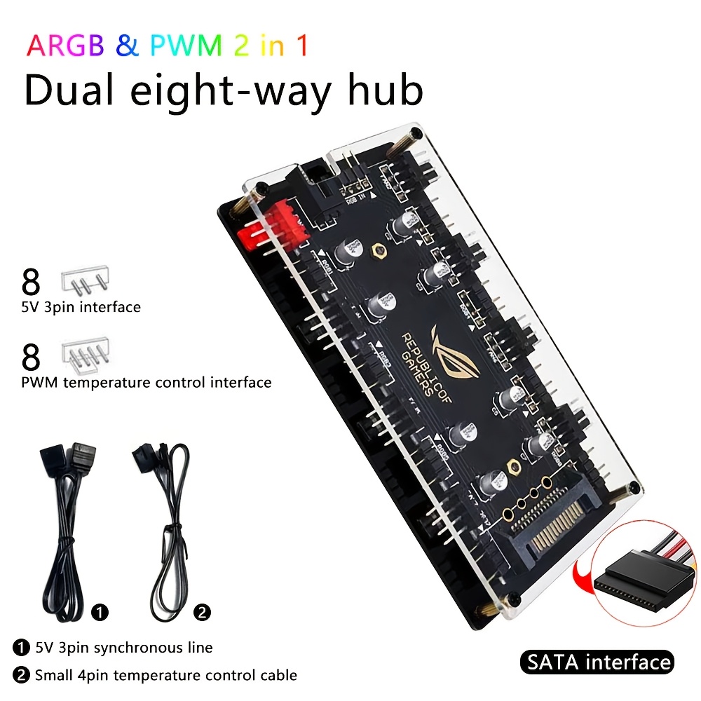 Dual 8-Port Fan Hub ARGB/PWM 2 - Fan Hub Rgb Controller review and price