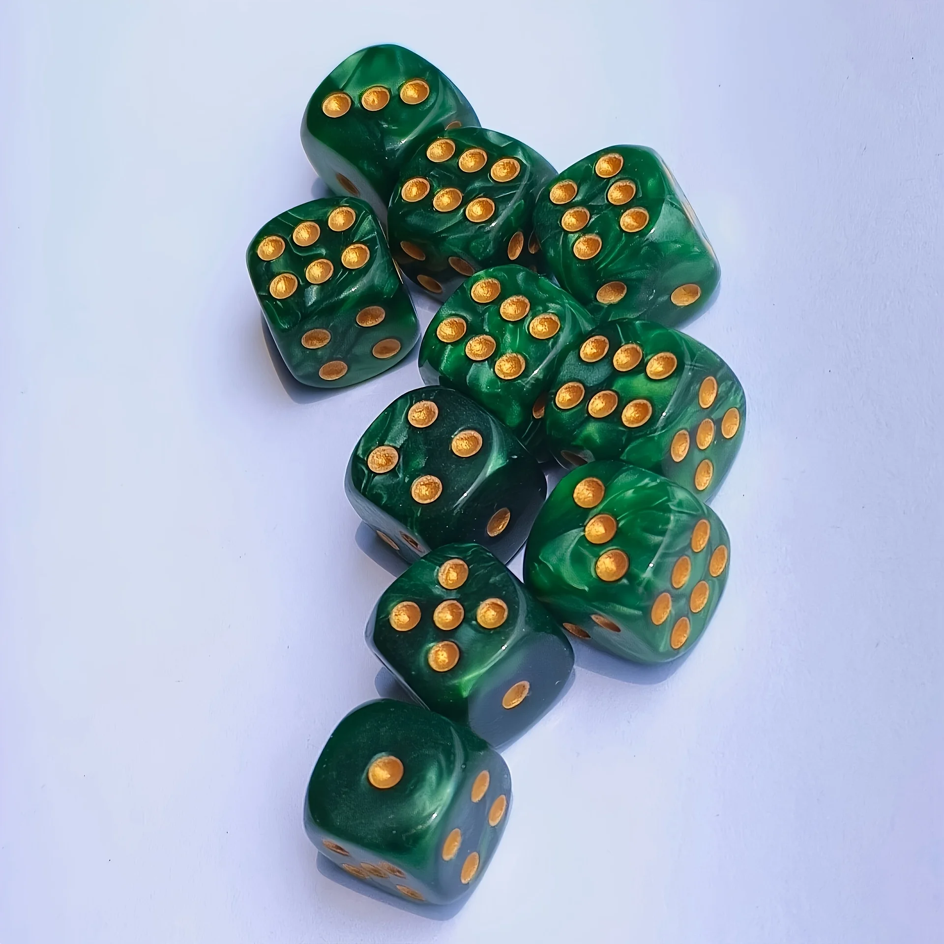 10Pcs 12mm Pearl Swirl D6 Dice - Gaming Handheld Accessories review and price