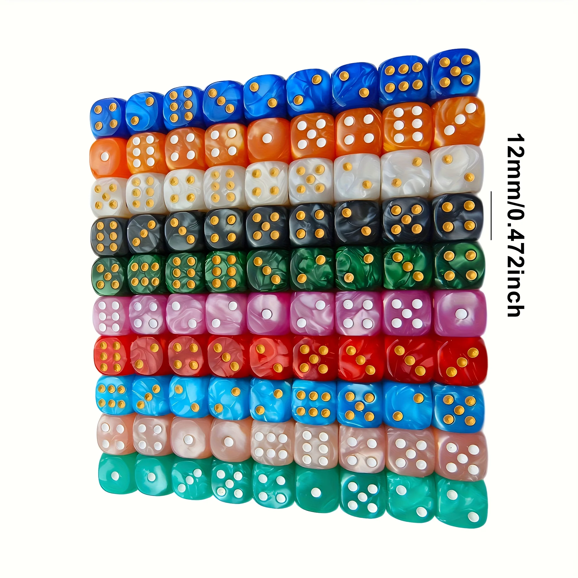 10Pcs 12mm Pearl Swirl D6 Dice - Gaming Handheld Accessories review and price